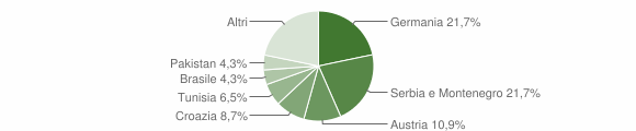 Grafico cittadinanza stranieri - Sesto 2007