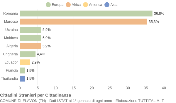 Grafico cittadinanza stranieri - Flavon 2010