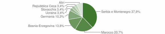 Grafico cittadinanza stranieri - Aldino 2005