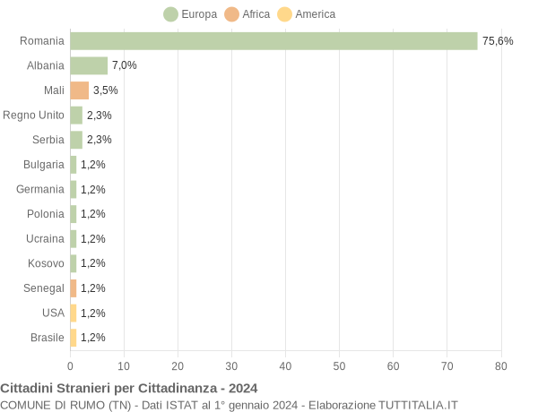 Grafico cittadinanza stranieri - Rumo 2024