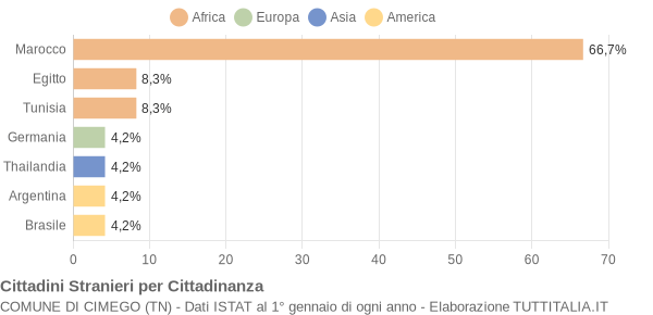 Grafico cittadinanza stranieri - Cimego 2007