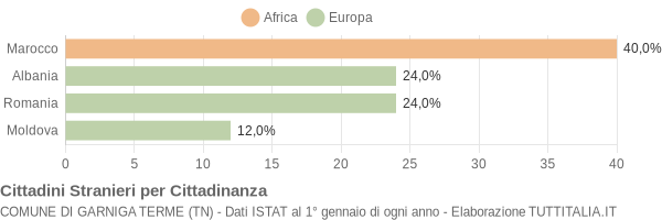 Grafico cittadinanza stranieri - Garniga Terme 2009