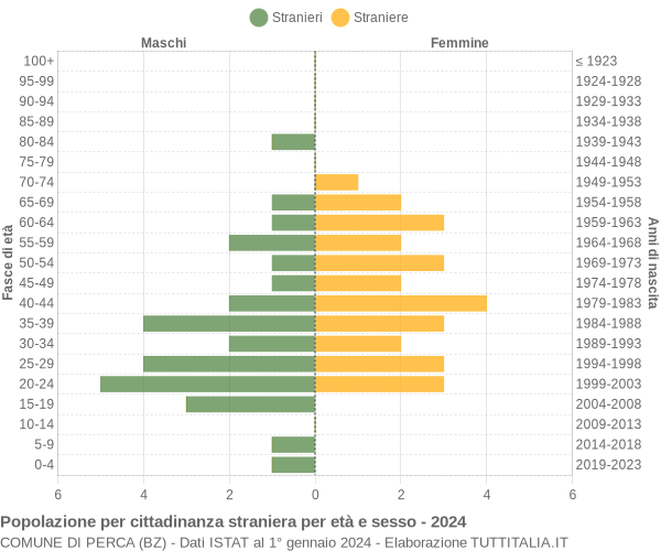 Grafico cittadini stranieri - Perca 2024