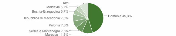 Grafico cittadinanza stranieri - Ziano di Fiemme 2008