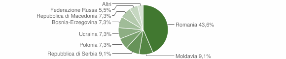 Grafico cittadinanza stranieri - Ziano di Fiemme 2010