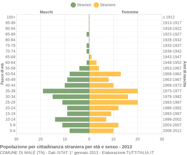 Grafico cittadini stranieri - Malé 2013