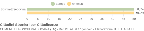 Grafico cittadinanza stranieri - Ronchi Valsugana 2004