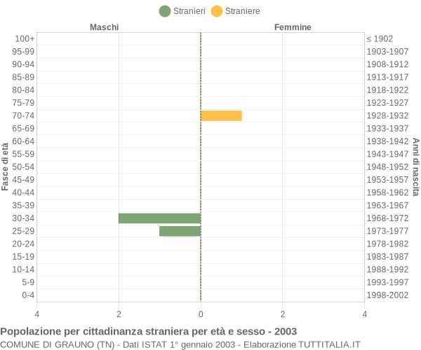 Grafico cittadini stranieri - Grauno 2003