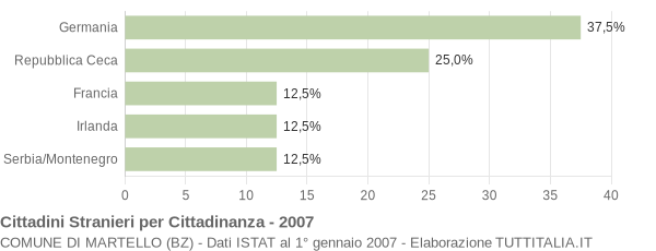 Grafico cittadinanza stranieri - Martello 2007