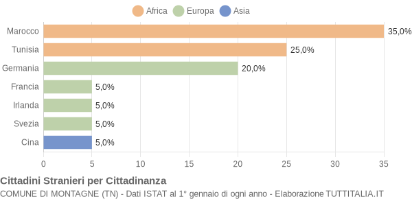 Grafico cittadinanza stranieri - Montagne 2004