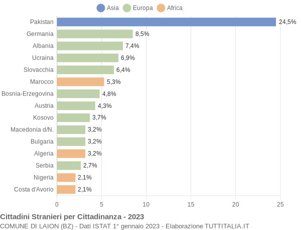 Grafico cittadinanza stranieri - Laion 2023