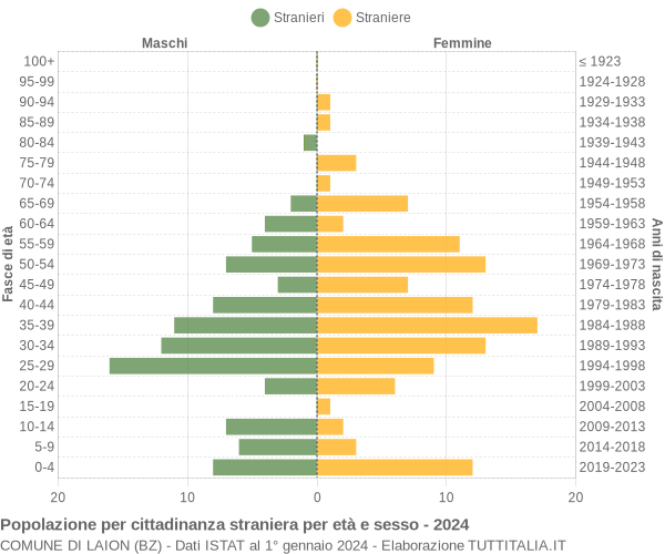 Grafico cittadini stranieri - Laion 2024