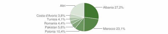 Grafico cittadinanza stranieri - Ledro 2007