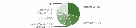 Grafico cittadinanza stranieri - Ledro 2013