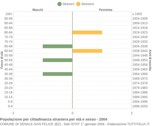 Grafico cittadini stranieri - Senale-San Felice 2004