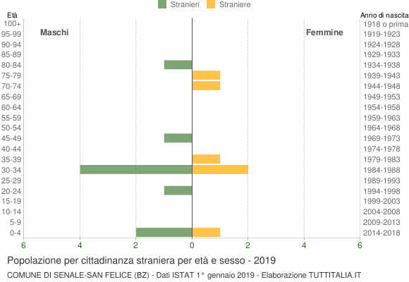 Grafico cittadini stranieri - Senale-San Felice 2019