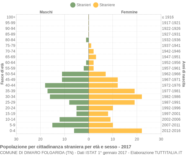 Grafico cittadini stranieri - Dimaro Folgarida 2017