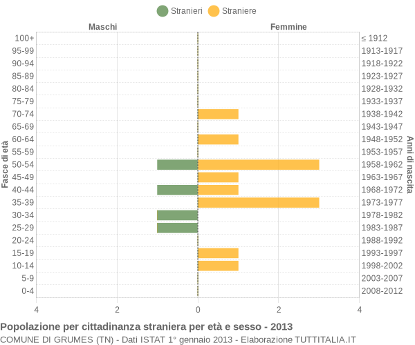 Grafico cittadini stranieri - Grumes 2013