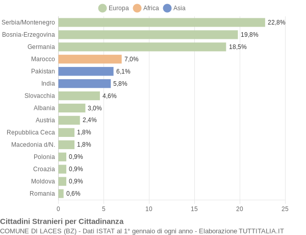 Grafico cittadinanza stranieri - Laces 2007