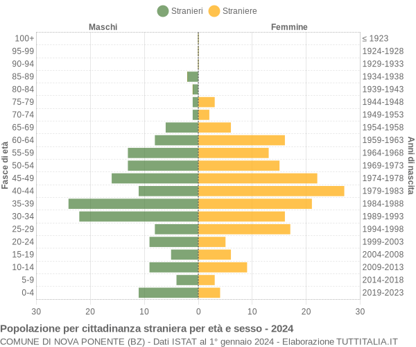 Grafico cittadini stranieri - Nova Ponente 2024