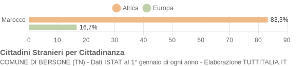 Grafico cittadinanza stranieri - Bersone 2005