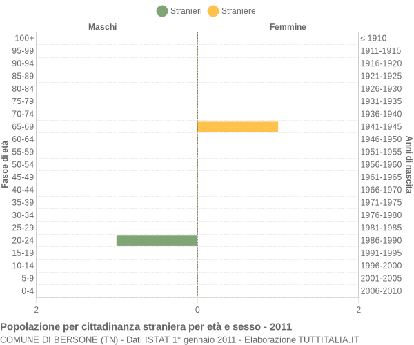 Grafico cittadini stranieri - Bersone 2011