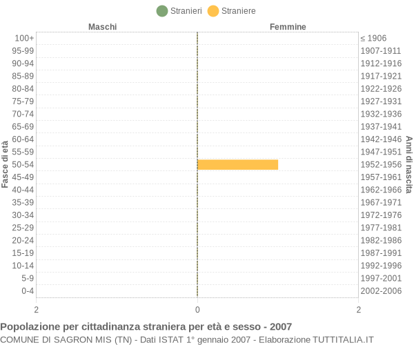 Grafico cittadini stranieri - Sagron Mis 2007