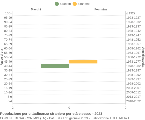 Grafico cittadini stranieri - Sagron Mis 2023