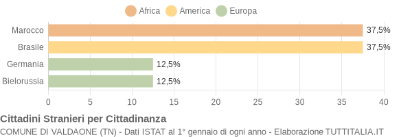 Grafico cittadinanza stranieri - Valdaone 2017