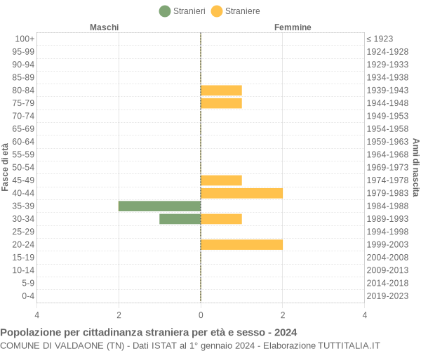 Grafico cittadini stranieri - Valdaone 2024