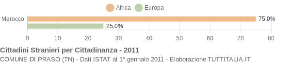 Grafico cittadinanza stranieri - Praso 2011