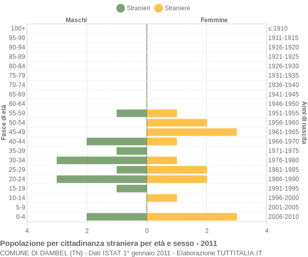 Grafico cittadini stranieri - Dambel 2011