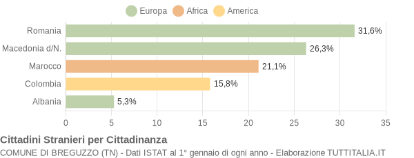 Grafico cittadinanza stranieri - Breguzzo 2013