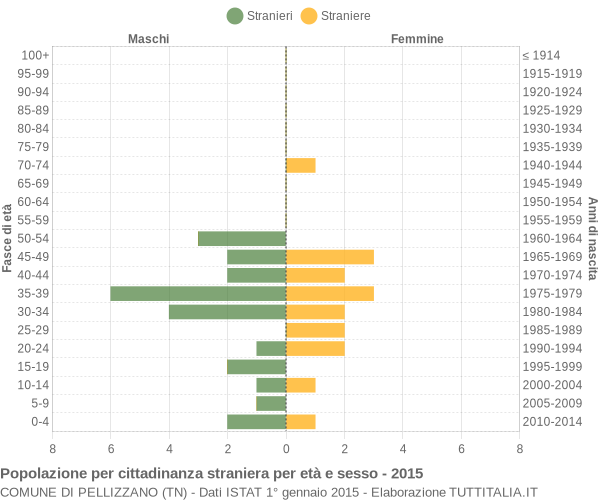 Grafico cittadini stranieri - Pellizzano 2015