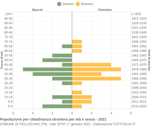 Grafico cittadini stranieri - Pellizzano 2021