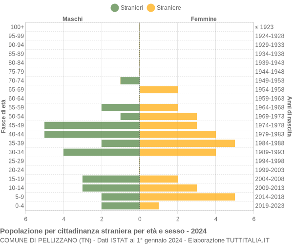 Grafico cittadini stranieri - Pellizzano 2024