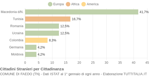 Grafico cittadinanza stranieri - Faedo 2007