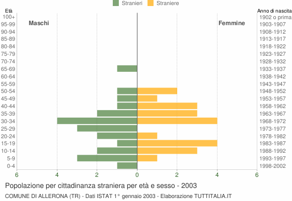 Grafico cittadini stranieri - Allerona 2003