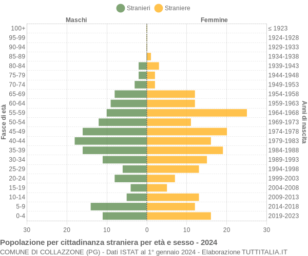 Grafico cittadini stranieri - Collazzone 2024