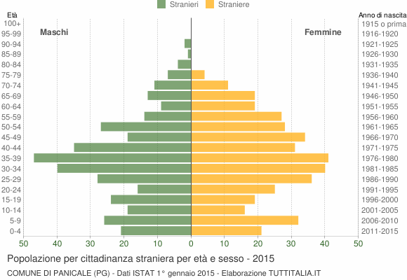Grafico cittadini stranieri - Panicale 2015