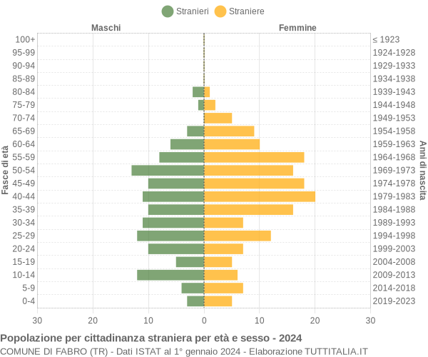 Grafico cittadini stranieri - Fabro 2024