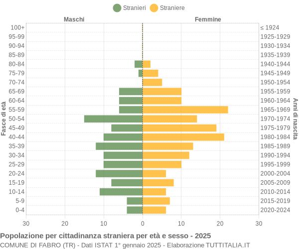 Grafico cittadini stranieri - Fabro 2025