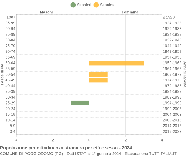 Grafico cittadini stranieri - Poggiodomo 2024