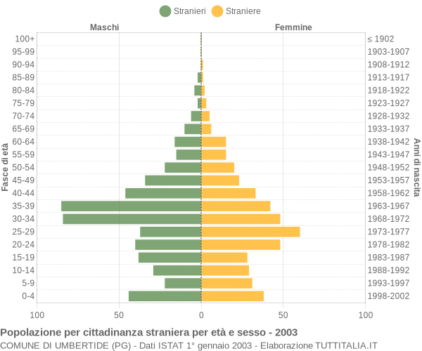 Grafico cittadini stranieri - Umbertide 2003