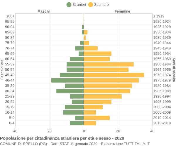 Grafico cittadini stranieri - Spello 2020