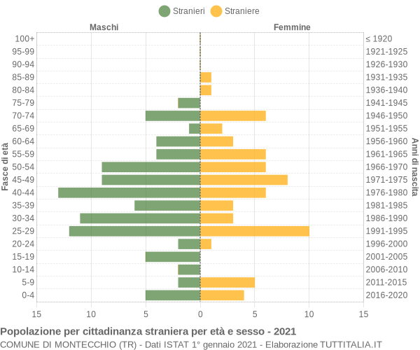Grafico cittadini stranieri - Montecchio 2021