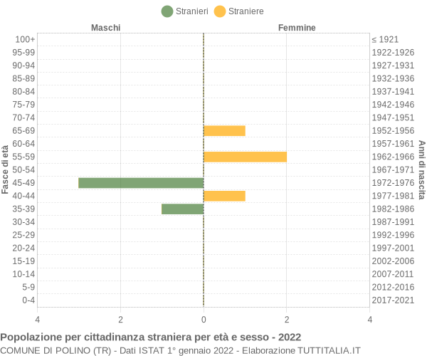 Grafico cittadini stranieri - Polino 2022