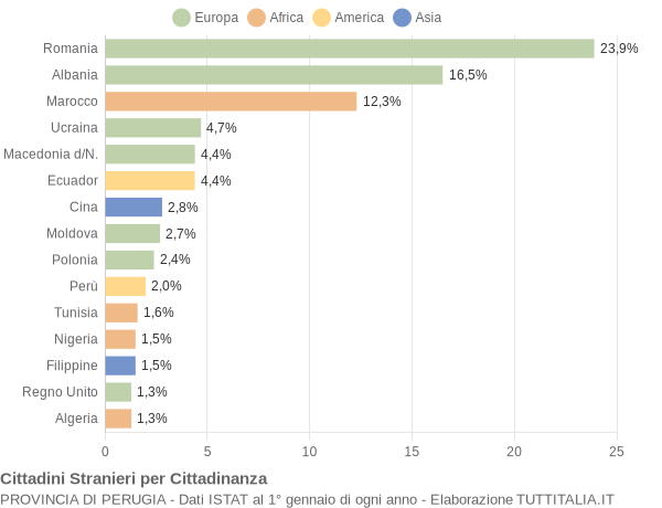 Grafico cittadinanza stranieri - 2016