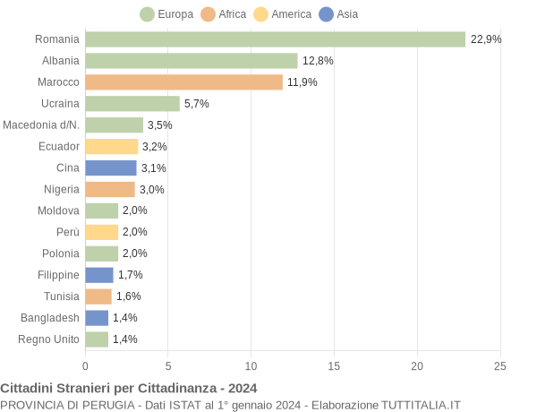 Grafico cittadinanza stranieri - 2024