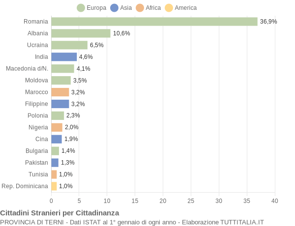 Grafico cittadinanza stranieri - 2017